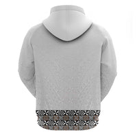 Light Gray Tongan Polynesian Tribal Zip Hoodie LT9 - Polynesian Pride