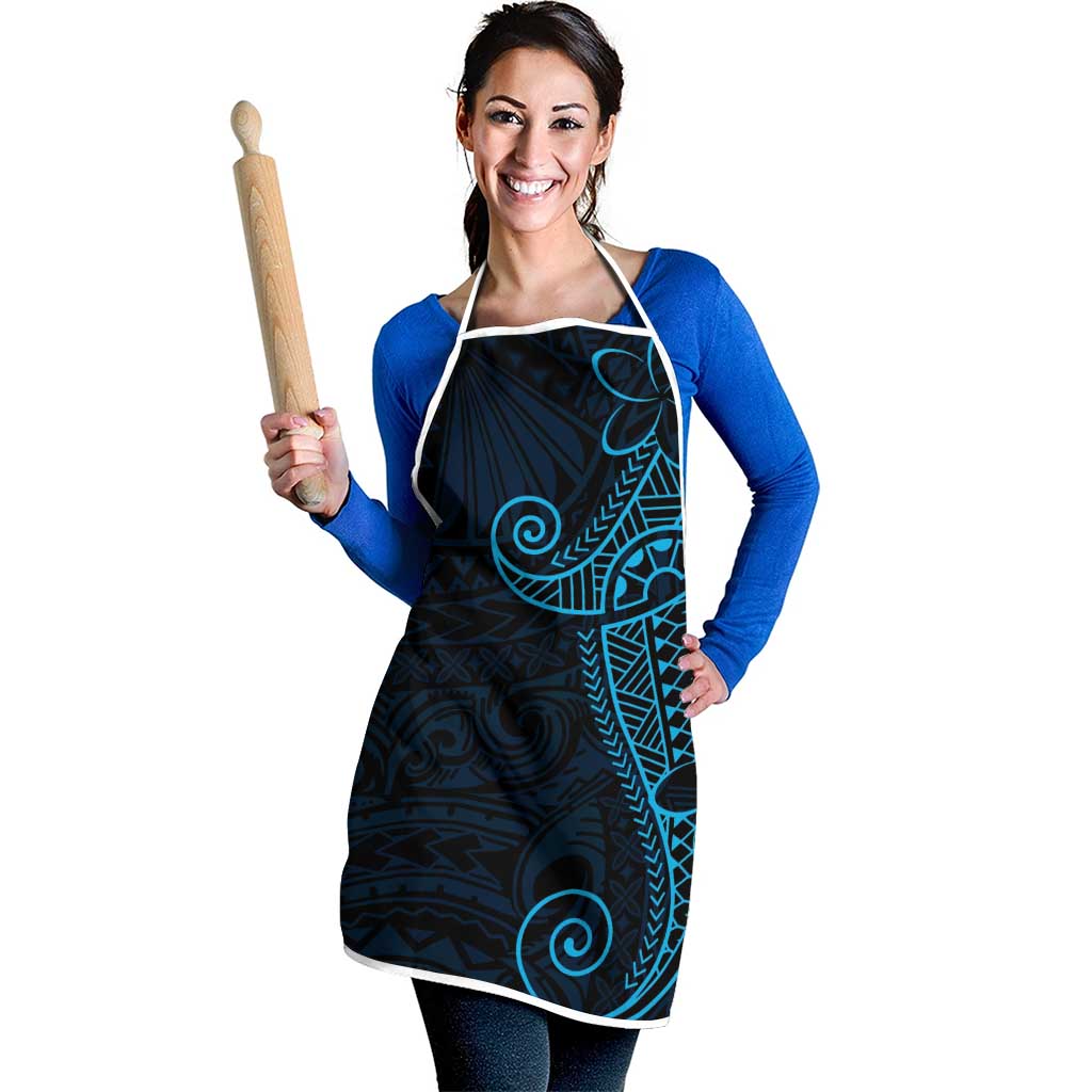 Black Blue Polynesian Tribal Apron LT9 - Polynesian Pride