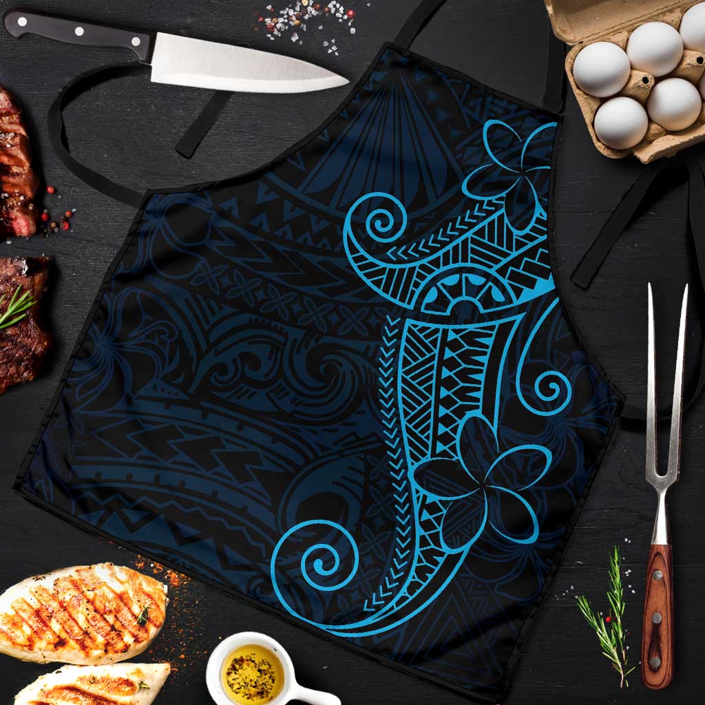 Black Blue Polynesian Tribal Apron LT9 Blue - Polynesian Pride