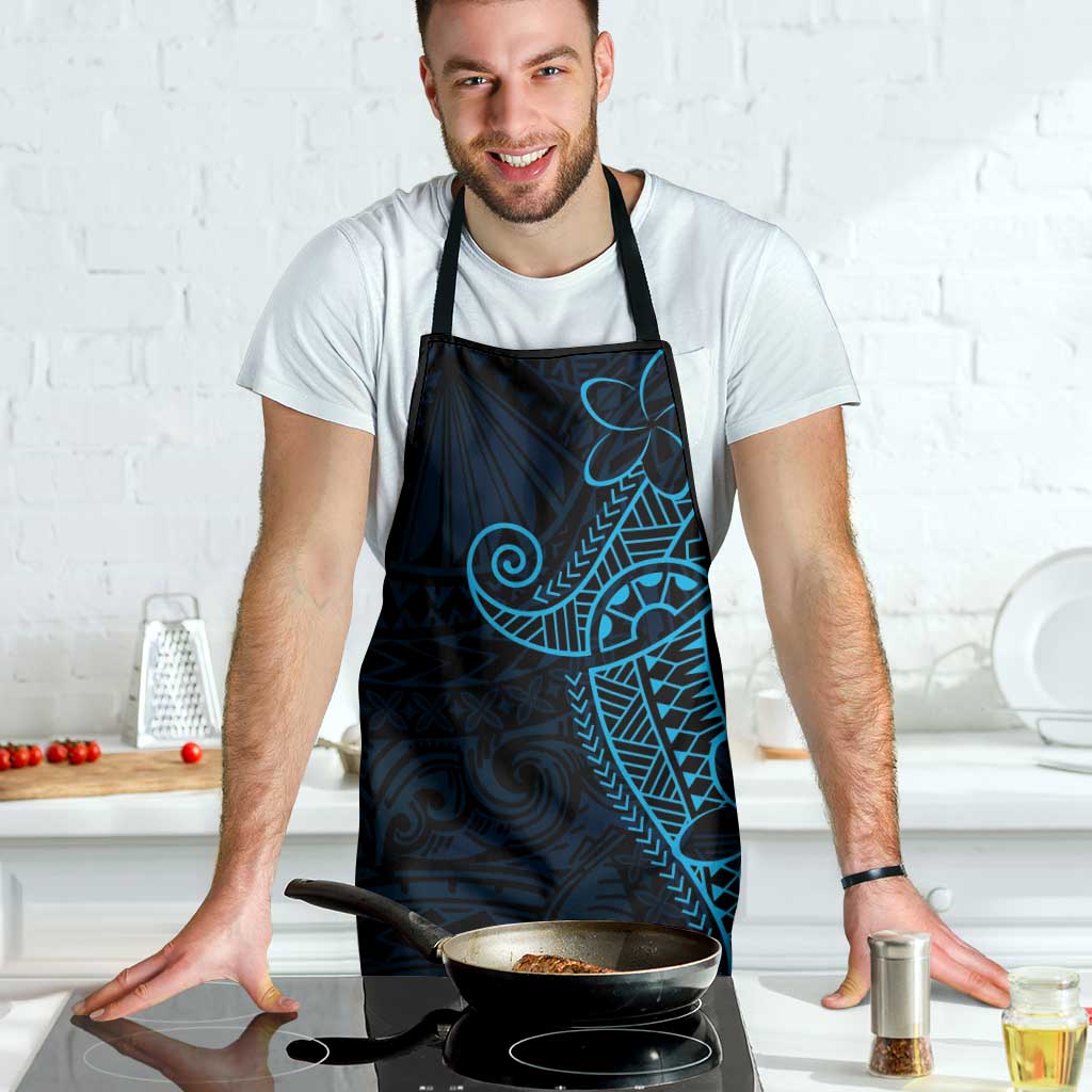 Black Blue Polynesian Tribal Apron LT9 - Polynesian Pride