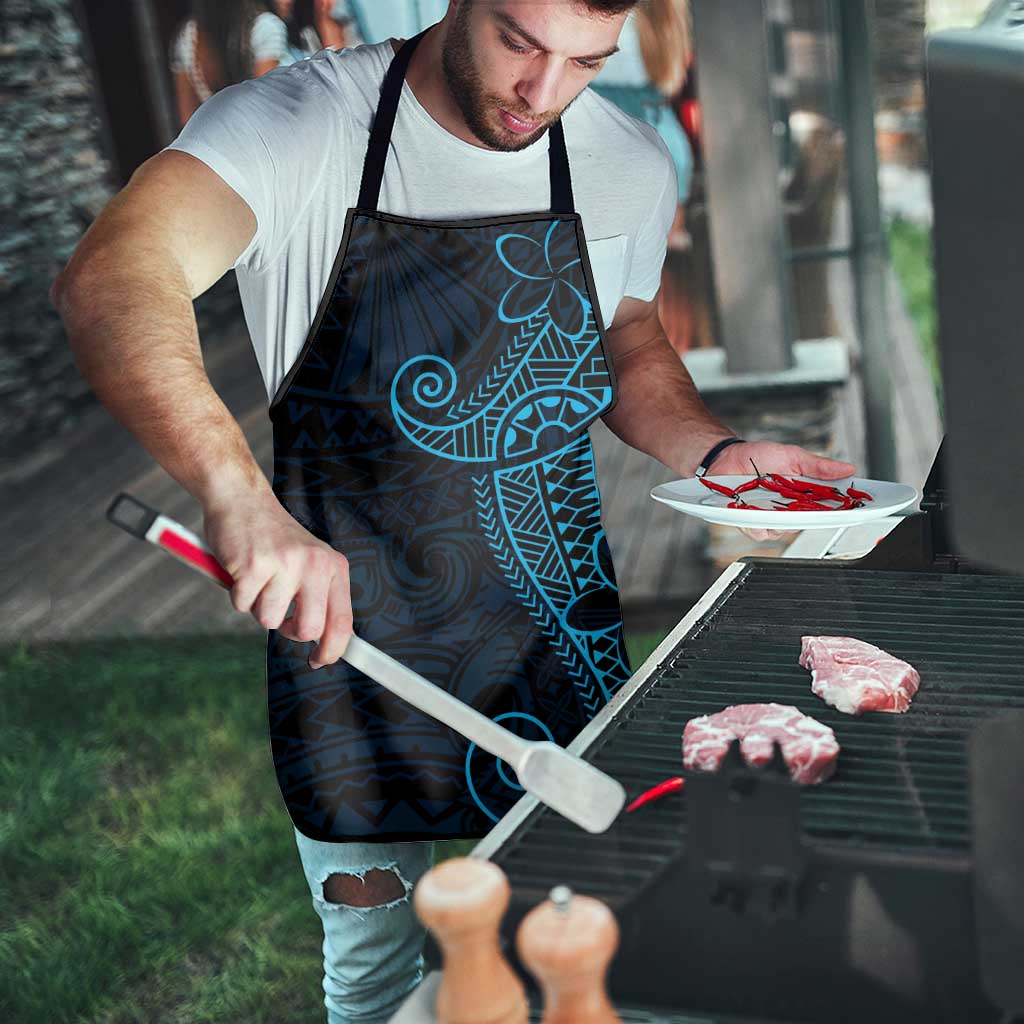Black Blue Polynesian Tribal Apron LT9 - Polynesian Pride