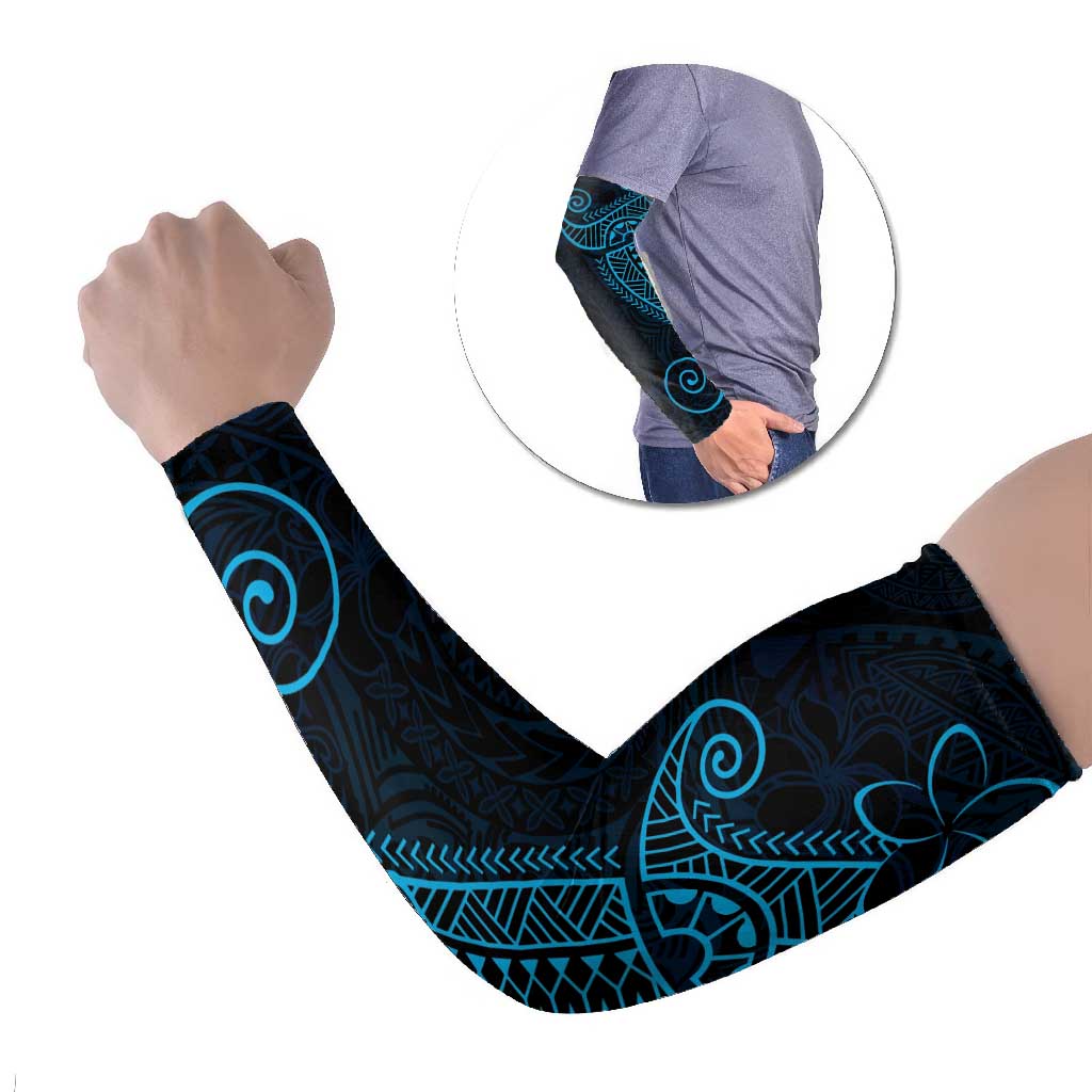 Black Blue Polynesian Tribal Arm Sleeves LT9 Set of 2 Blue - Polynesian Pride