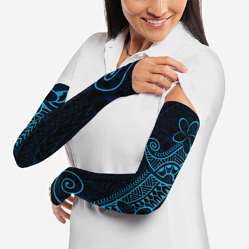 Black Blue Polynesian Tribal Arm Sleeves LT9 - Polynesian Pride