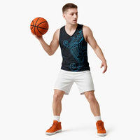 Black Blue Polynesian Tribal Basketball Jersey LT9 - Polynesian Pride