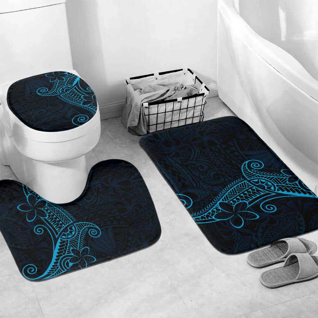Black Blue Polynesian Tribal Bathroom Set LT9 Mat Set Only (3 pcs) One Size Blue - Polynesian Pride