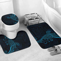 Black Blue Polynesian Tribal Bathroom Set LT9 Mat Set Only (3 pcs) One Size Blue - Polynesian Pride
