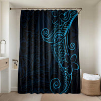 Black Blue Polynesian Tribal Bathroom Set LT9 Shower Curtain Only Blue - Polynesian Pride