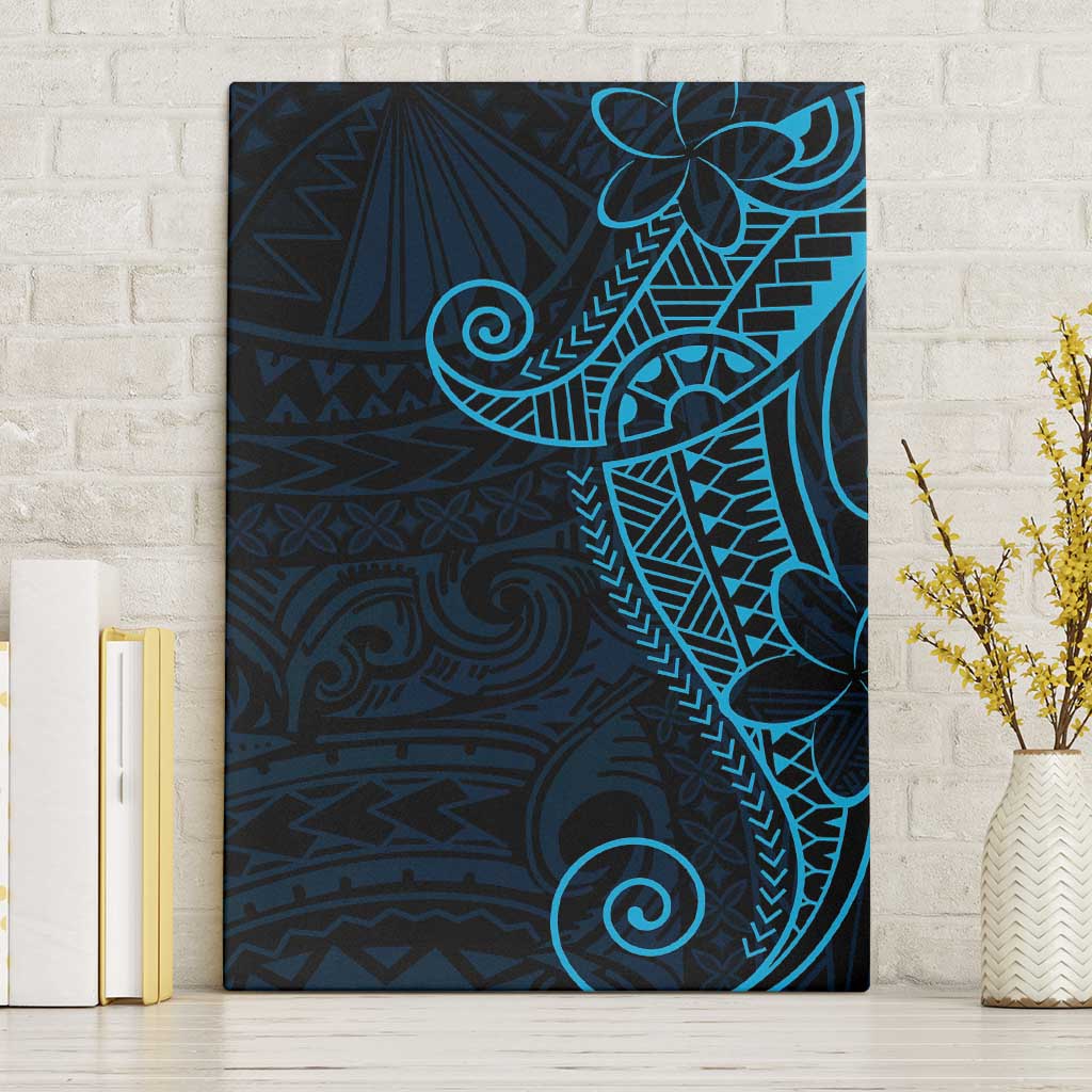 Black Blue Polynesian Tribal Canvas Wall Art LT9 Without Frame Blue - Polynesian Pride