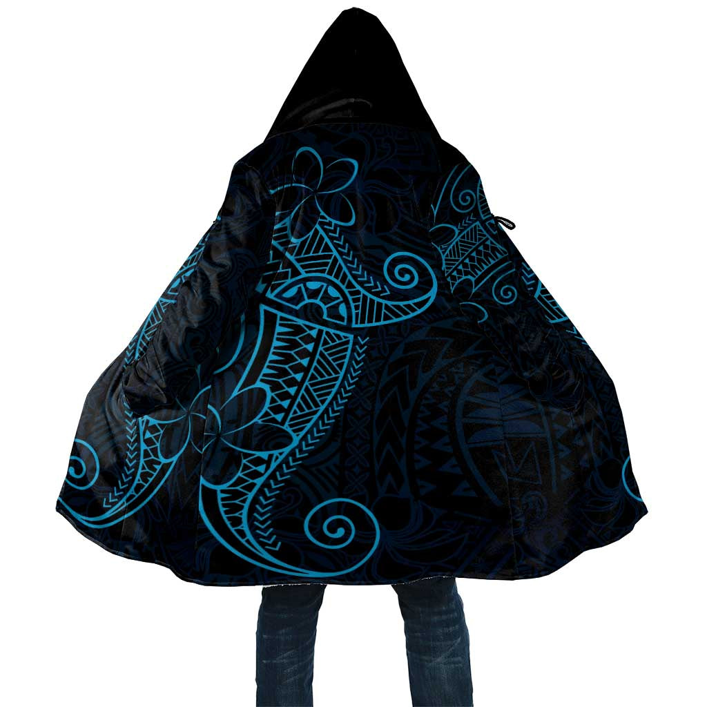 Black Blue Polynesian Tribal Cloak LT9 Unisex Blue - Polynesian Pride