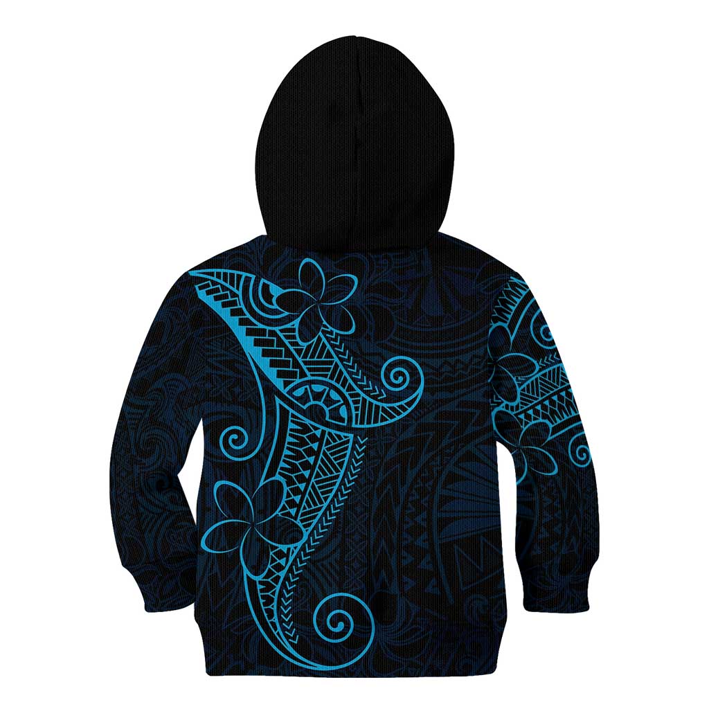 Black Blue Polynesian Tribal Kid Hoodie LT9 - Polynesian Pride