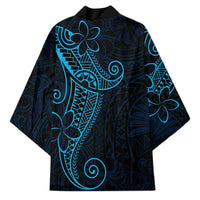 Black Blue Polynesian Tribal Kimono LT9 - Polynesian Pride