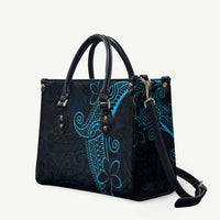 Black Blue Polynesian Tribal Leather Bag LT9 Blue - Polynesian Pride