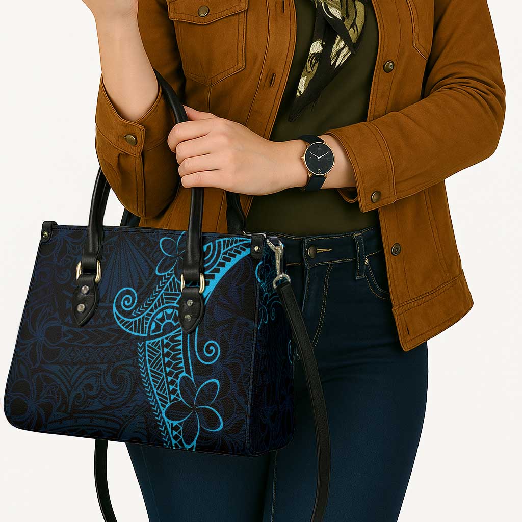 Black Blue Polynesian Tribal Leather Bag LT9 - Polynesian Pride