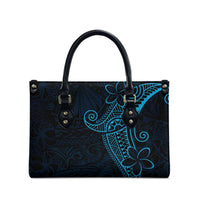 Black Blue Polynesian Tribal Leather Bag LT9 - Polynesian Pride