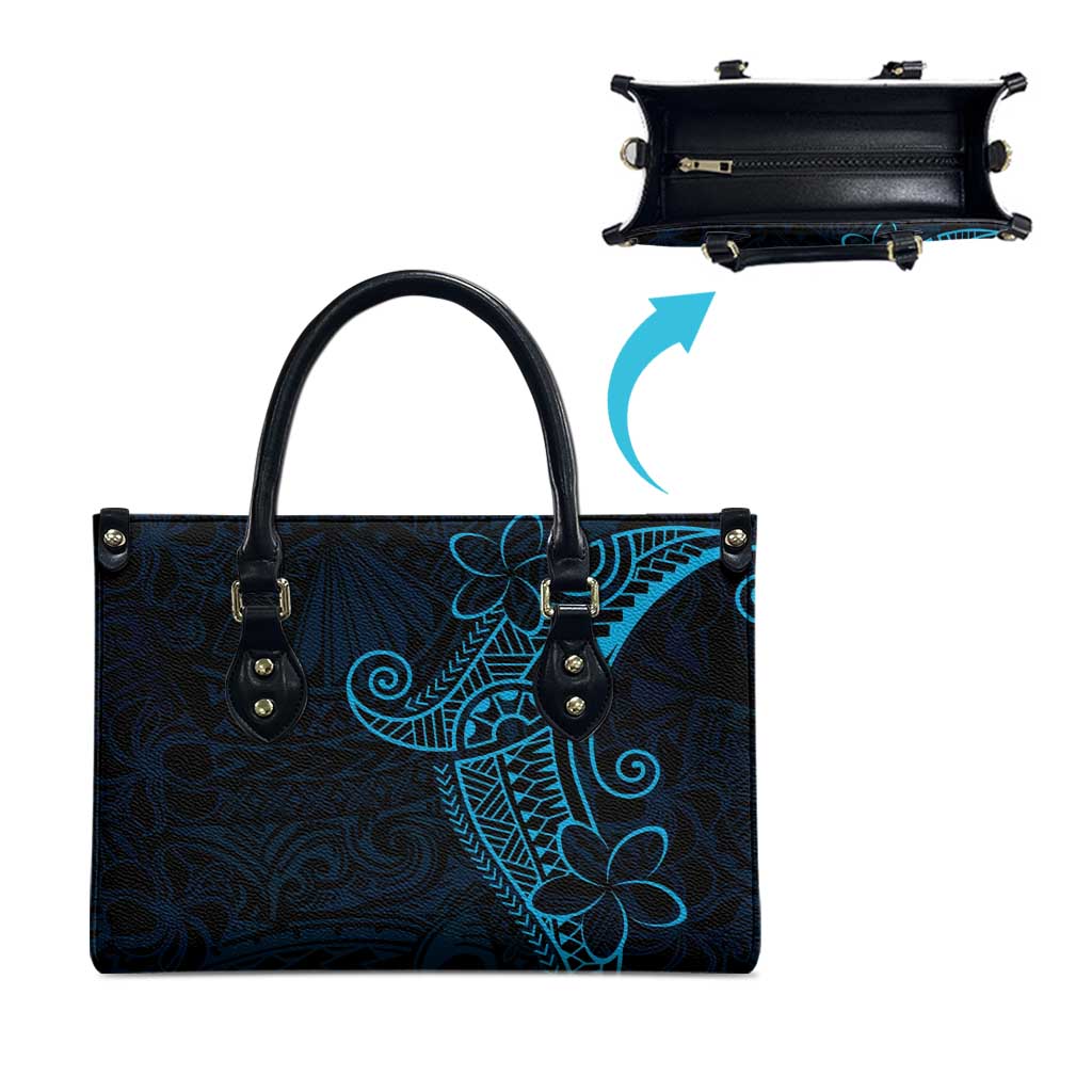 Black Blue Polynesian Tribal Leather Bag LT9 - Polynesian Pride