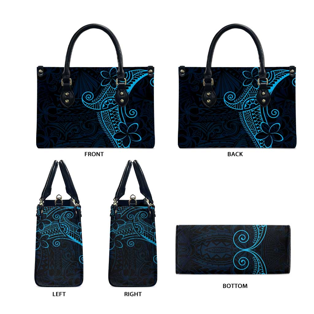 Black Blue Polynesian Tribal Leather Bag LT9 - Polynesian Pride