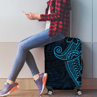 Black Blue Polynesian Tribal Luggage Cover LT9 - Polynesian Pride