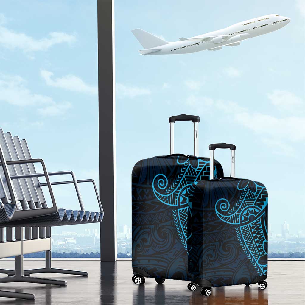 Black Blue Polynesian Tribal Luggage Cover LT9 - Polynesian Pride