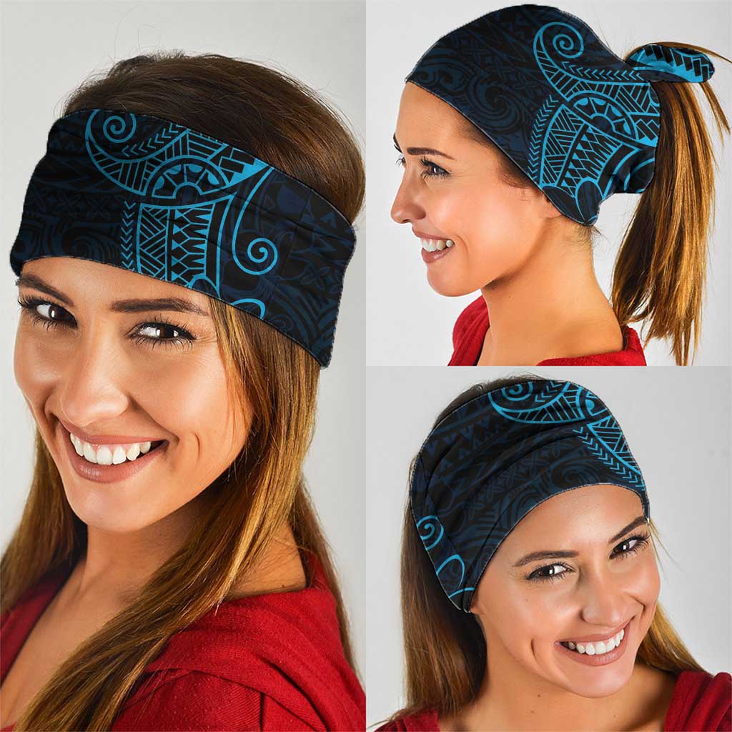 Black Blue Polynesian Tribal Neck Gaiter LT9 - Polynesian Pride