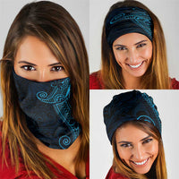 Black Blue Polynesian Tribal Neck Gaiter LT9 - Polynesian Pride