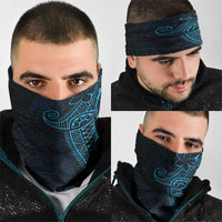 Black Blue Polynesian Tribal Neck Gaiter LT9 - Polynesian Pride