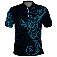 Black Blue Polynesian Tribal Polo Shirt LT9 Blue - Polynesian Pride