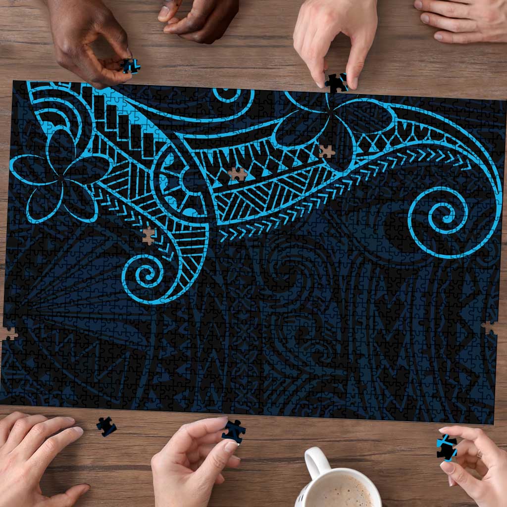 Black Blue Polynesian Tribal Puzzle LT9 - Polynesian Pride