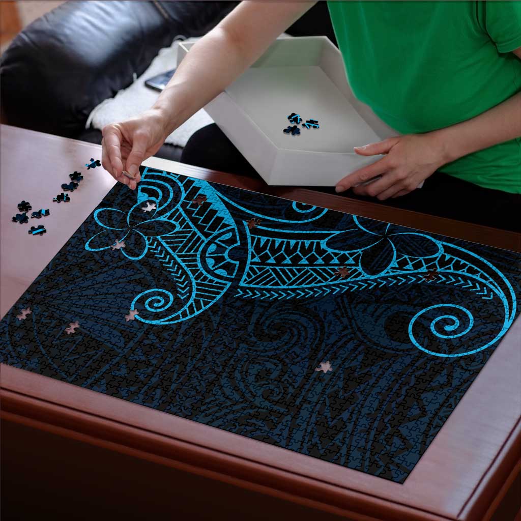 Black Blue Polynesian Tribal Puzzle LT9 - Polynesian Pride