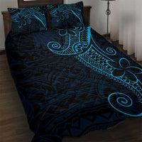 Black Blue Polynesian Tribal Quilt Bed Set LT9 Blue - Polynesian Pride