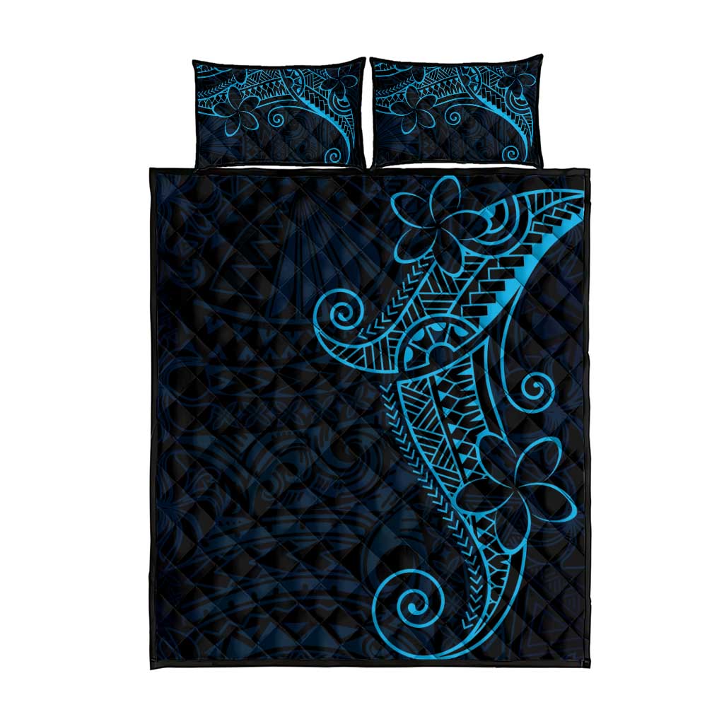 Black Blue Polynesian Tribal Quilt Bed Set LT9 - Polynesian Pride