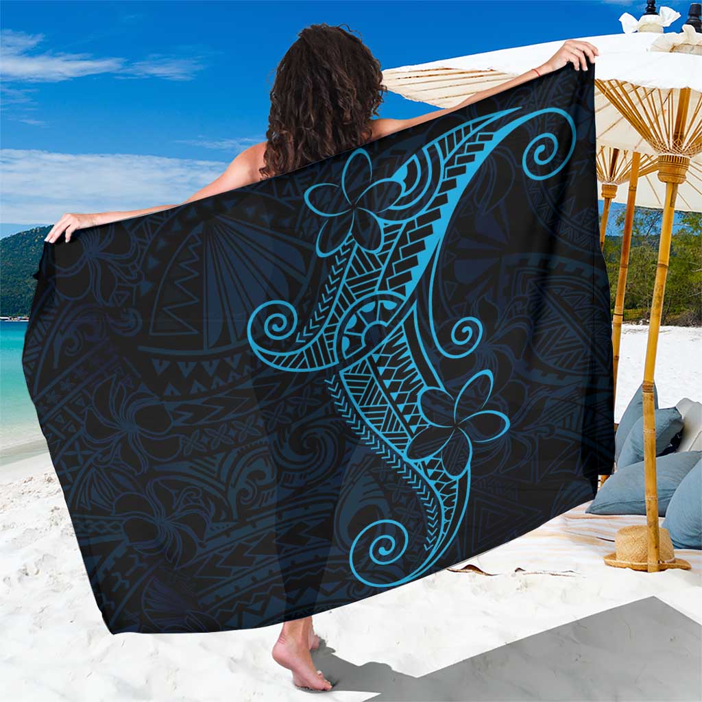 Black Blue Polynesian Tribal Sarong LT9 One Size 44 x 66 inches Blue - Polynesian Pride