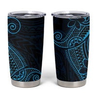 Black Blue Polynesian Tribal Tumbler Cup LT9 Blue - Polynesian Pride