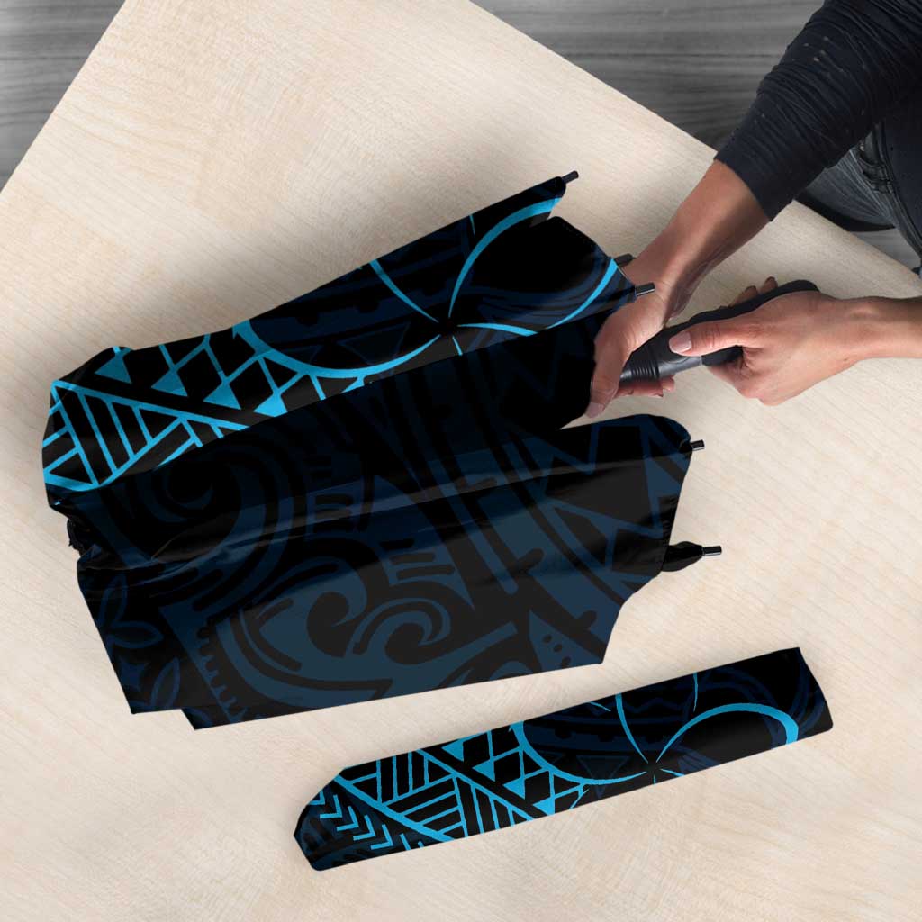 Black Blue Polynesian Tribal Umbrella LT9 - Polynesian Pride