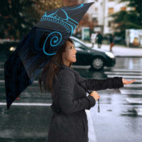 Black Blue Polynesian Tribal Umbrella LT9 - Polynesian Pride
