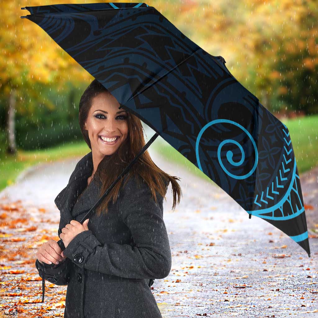 Black Blue Polynesian Tribal Umbrella LT9 - Polynesian Pride