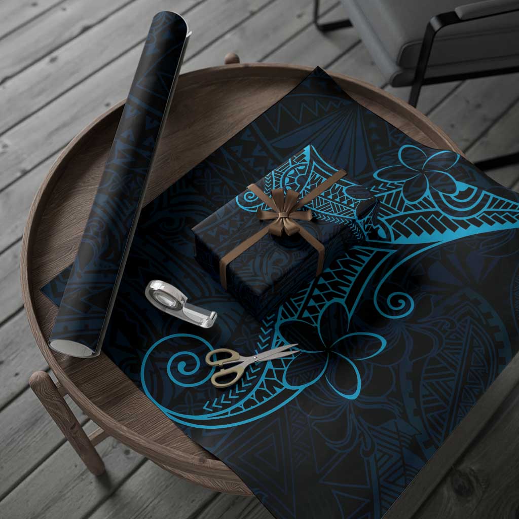 Black Blue Polynesian Tribal Wrapping Paper LT9 - Polynesian Pride
