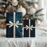 Black Blue Polynesian Tribal Wrapping Paper LT9 - Polynesian Pride