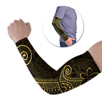 Black Gold Polynesian Tribal Arm Sleeves LT9 Set of 2 Gold - Polynesian Pride