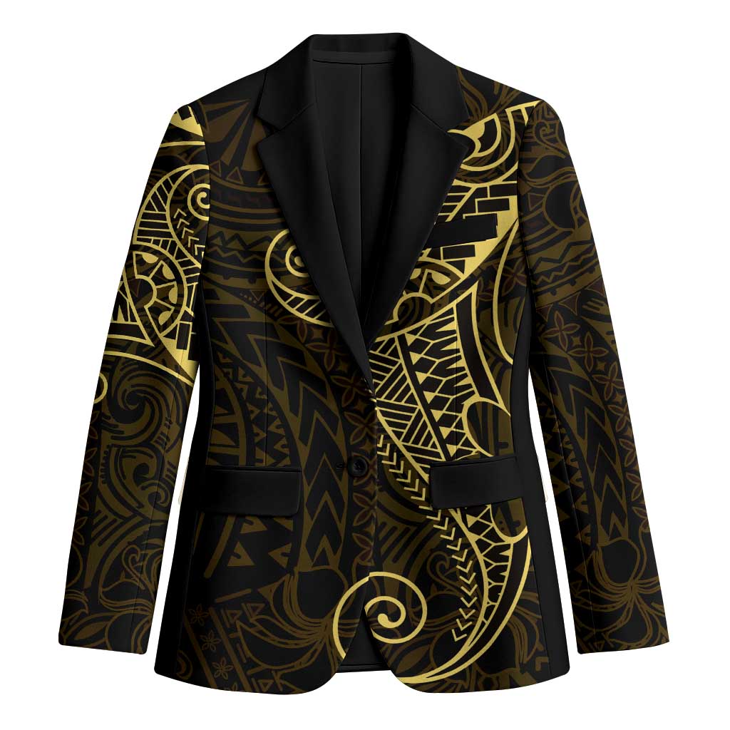 Black Gold Polynesian Tribal Blazer LT9 Unisex Gold - Polynesian Pride