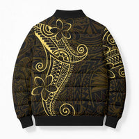 Black Gold Polynesian Tribal Bomber Puffer Jacket LT9 - Polynesian Pride