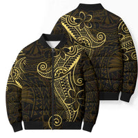 Black Gold Polynesian Tribal Bomber Puffer Jacket LT9 - Polynesian Pride