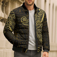 Black Gold Polynesian Tribal Bomber Puffer Jacket LT9 - Polynesian Pride