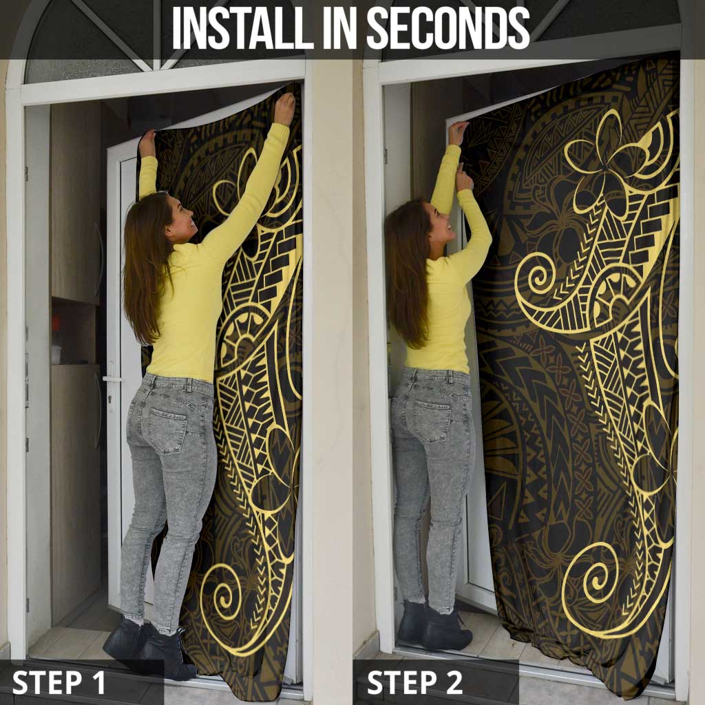 Black Gold Polynesian Tribal Door Cover LT9 - Polynesian Pride