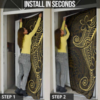 Black Gold Polynesian Tribal Door Cover LT9 - Polynesian Pride