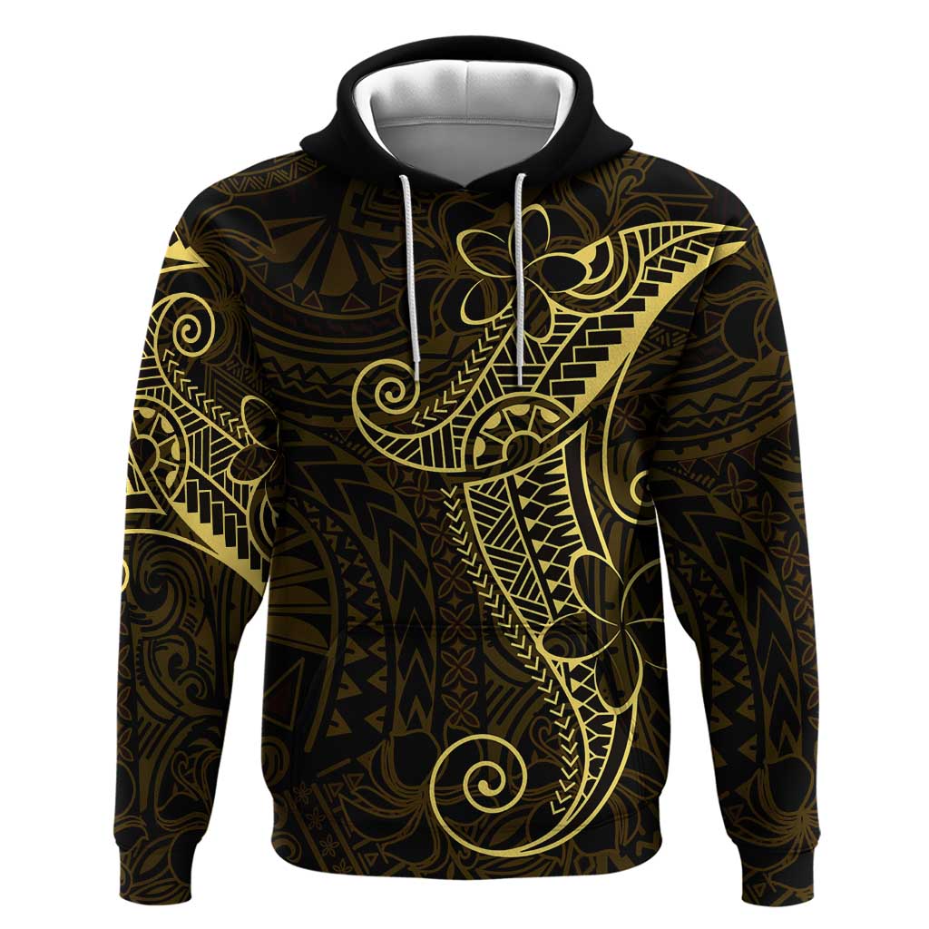 Black Gold Polynesian Tribal Hoodie LT9 Pullover Hoodie Gold - Polynesian Pride