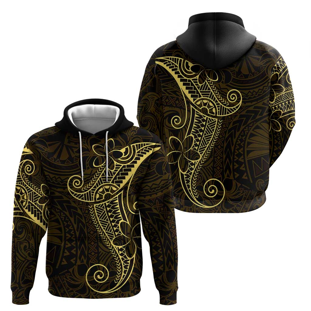 Black Gold Polynesian Tribal Hoodie LT9 - Polynesian Pride