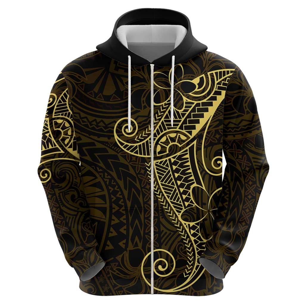 Black Gold Polynesian Tribal Hoodie LT9 - Polynesian Pride