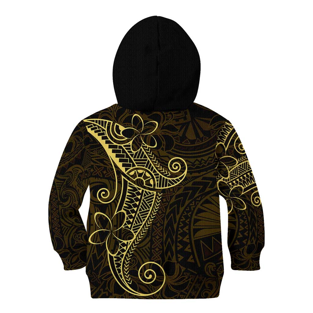 Black Gold Polynesian Tribal Kid Hoodie LT9 - Polynesian Pride