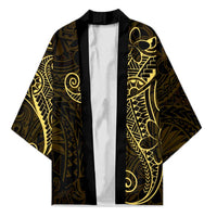 Black Gold Polynesian Tribal Kimono LT9 Unisex Gold - Polynesian Pride