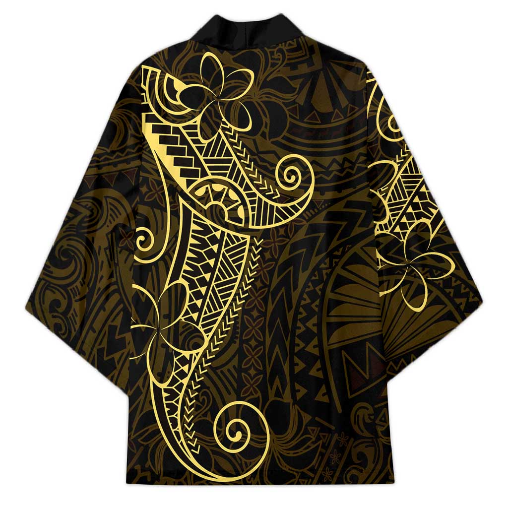 Black Gold Polynesian Tribal Kimono LT9 - Polynesian Pride